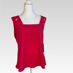 Karl Lagerfeld Fuchsia Tank Top with Gold Accents size XL Brand New